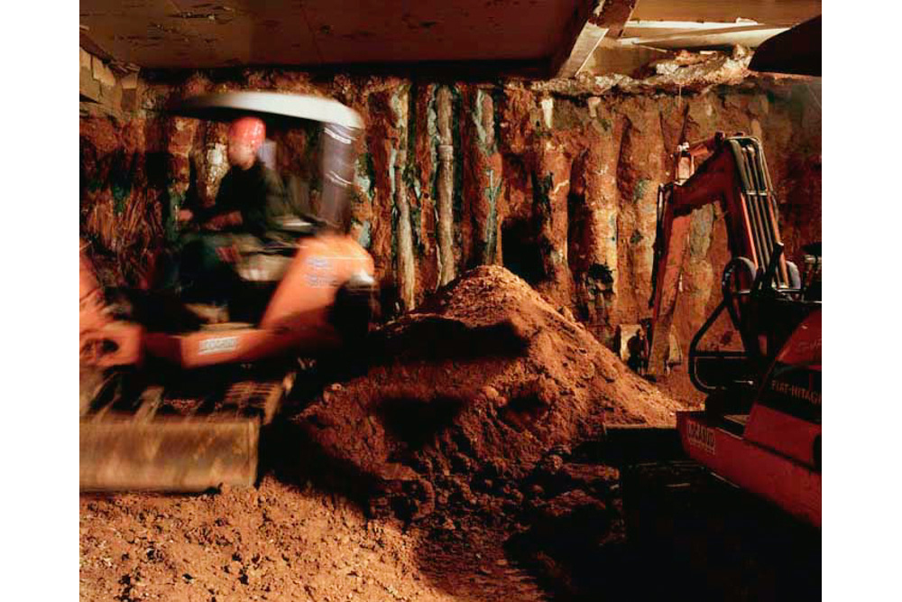 Chantier de rénovation Musée Toulouse-Lautrec d'Albi assainissement des caves